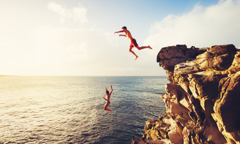 cliff diving