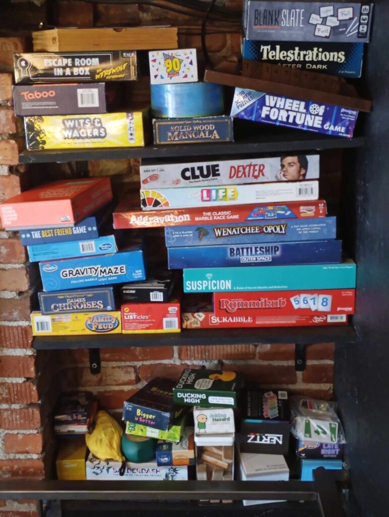 Choose from a variety of board games at Tap & Putt.