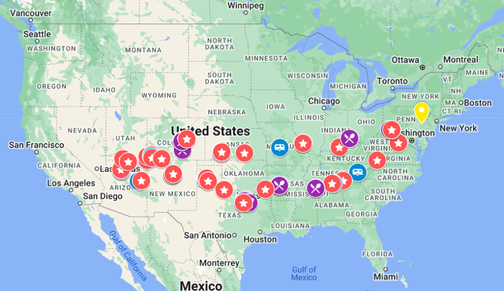 vacation itinerary map